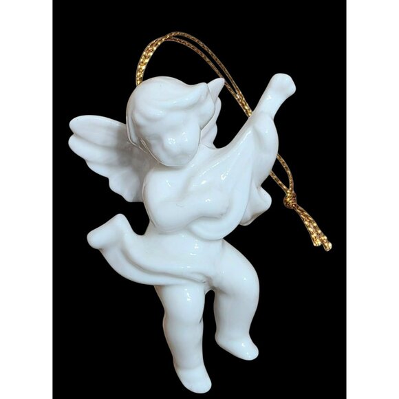 3 Gorham Christmas Cherubs Ornaments Porcelain Holiday Angels Instruments  Japan - Picture 7 of 13